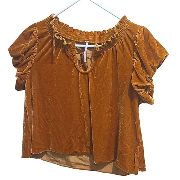 Free People Terese Velvet Top – Pumpkin Pie - Picture 7 of 8